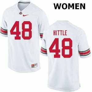 NCAA Ohio State Buckeyes Women's #48 Logan Hittle White Nike Football College Jersey LWJ1245VR